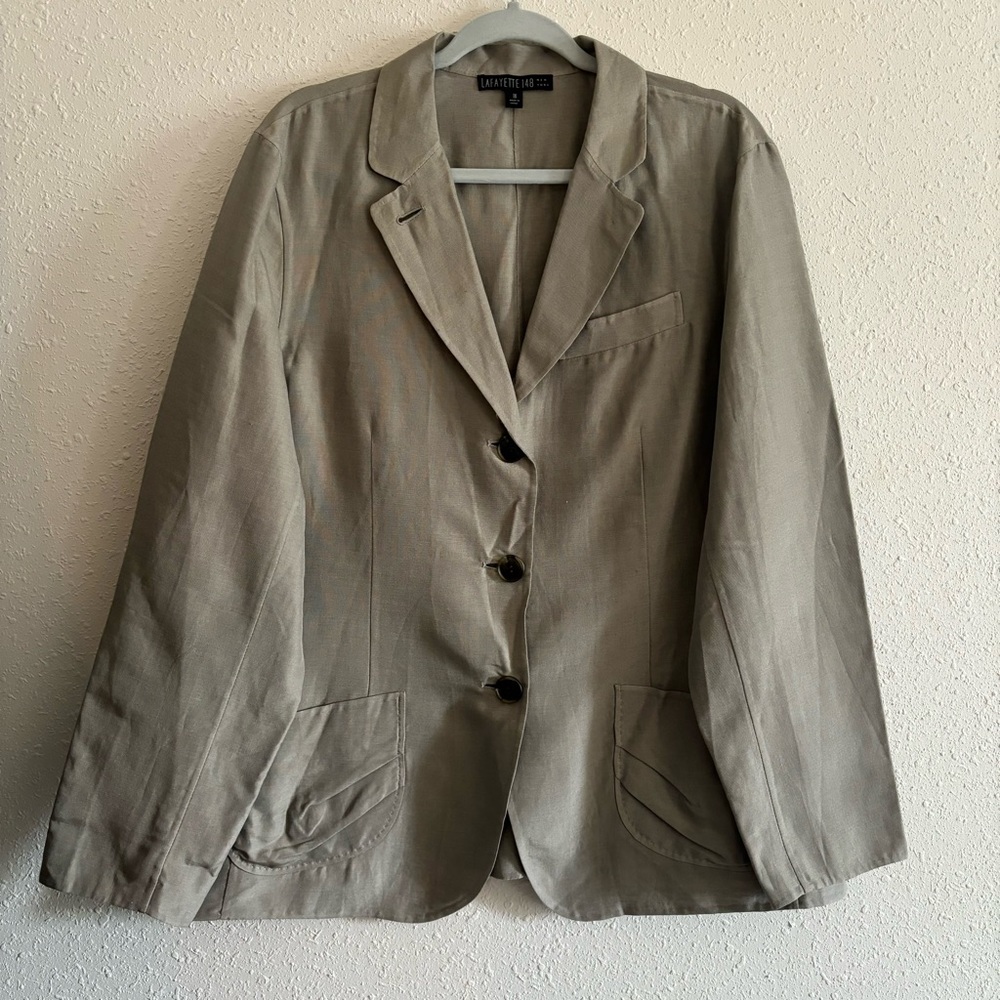 Lafayette 148 New York Silk Blend Jacket Blazer